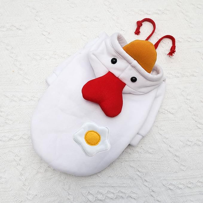 Warm Dog Winter Clothes Cute Fruit Dog Coat Hoodies Fleece Pet Dogs Costume Jacket for French Bulldog Chihuahua Ropa para Perro(4 White Duck,XS) - PAWPICO