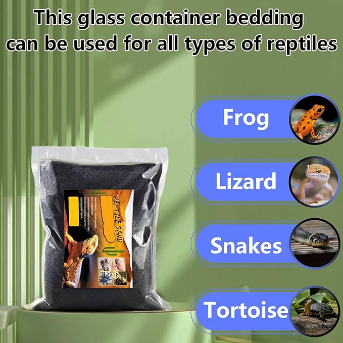 BNOSDM Reptile Sand Bearded Dragons Substrate Sands Lizard Terrarium Bedding Desert Blend for Snakes Geckos Chameleon Tortoise Frogs Scorpion Invertebrates Amphibian(Black) BNOSDM