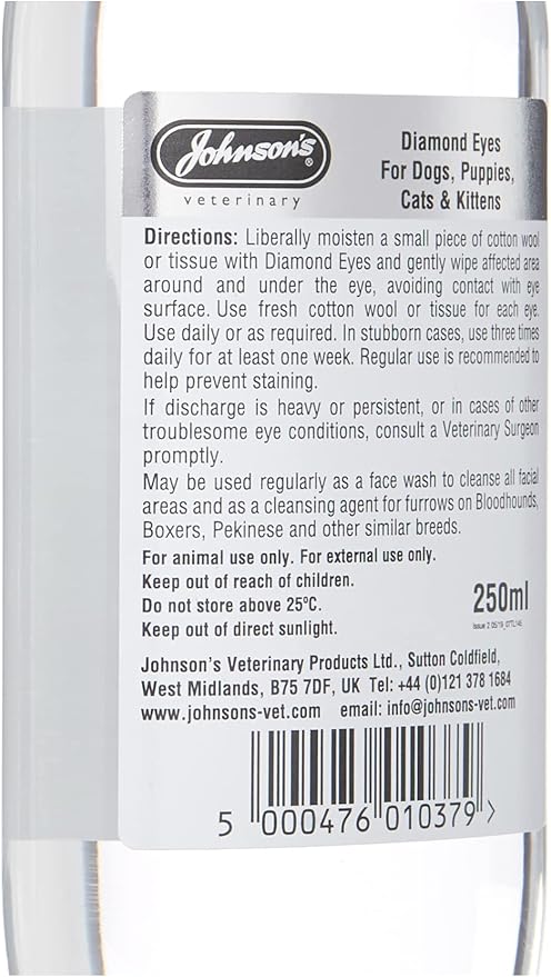 Johnsons Diamond Eyes Cat Dog Tear Stain Remover 250Ml Johnson%27s