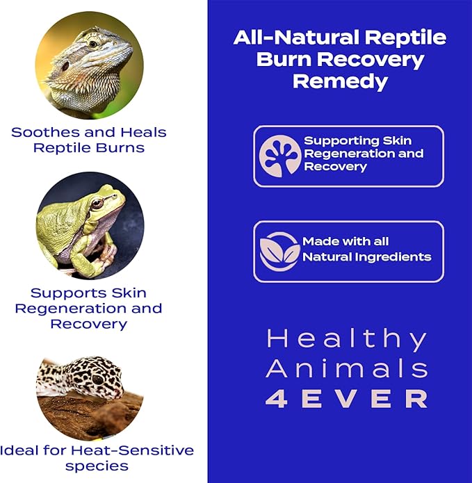 HealthyAnimals4Ever Natural Reptile Burn Recovery Remedy - Soothing & Revitalizing Homeopathic Formula for Burn Care, Skin Recovery & Comfort - 300 Count HealthyAnimals4ever
