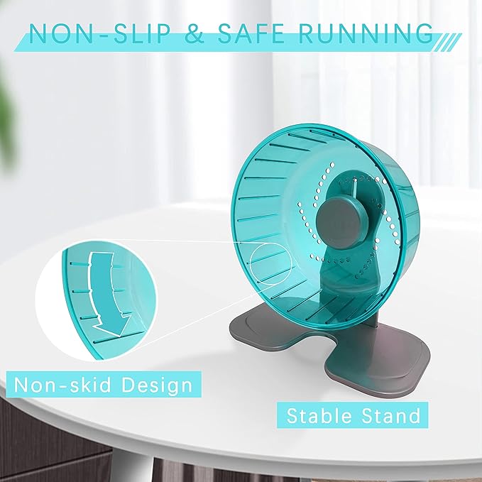 Petest Hamster Exercise Wheel, Silent Spinner Hamster Running Wheels, Diameter 8.3 inch, Green Petest