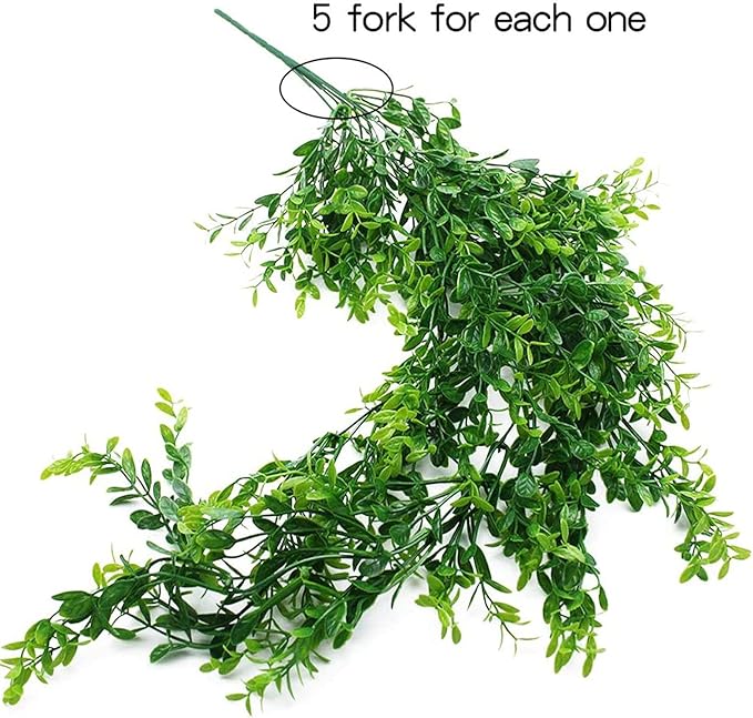 HERCOCCI 4 Pack Reptile Plants, Terrarium Hanging Plants Vines Artificial Leaves Habitat Decorations with Suction Cup for Bearded Dragon Hermit Crab Lizard Snake Geckos Chameleon HERCOCCI