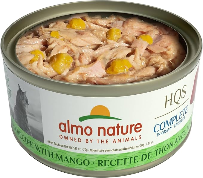 Almo Nature HQS Complete Wet Cat Food Tuna Recipe with Mango in gravy 2.47 oz (Pack of 12) - PAWPICO