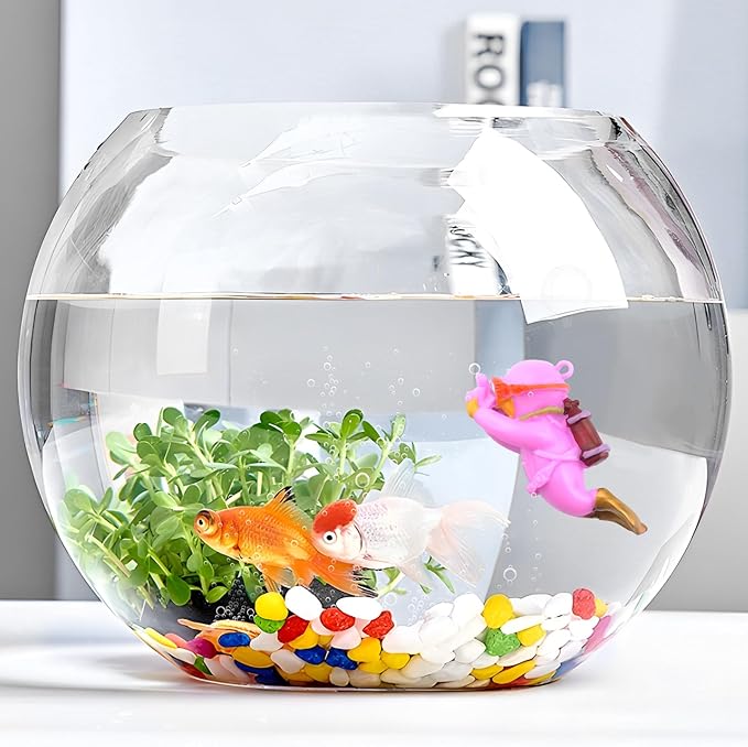 onesimcr Floating Fish Tank Decorations, Aquarium Decorations, Lovely Diver Fish Tank Decorations, Floating Device Fish Tank Accessories,Suitable for All Kinds of Fish Tanks(Purple)… onesimcr