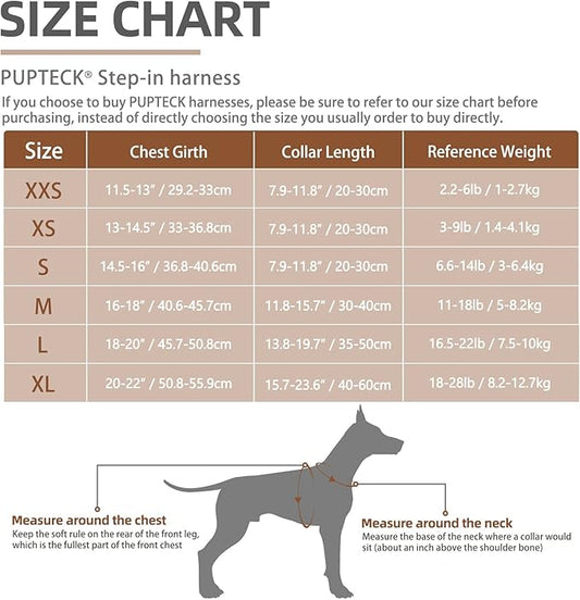 PUPTECK Adjustable Dog Harness Collar and Leash Set Step in No Pull Pet Harness for Small Medium Dogs Puppy and Cats Outdoor Walking Running, Soft Mesh Padded Reflective Vest Harnesses, Solid Grey XS PUPTECK