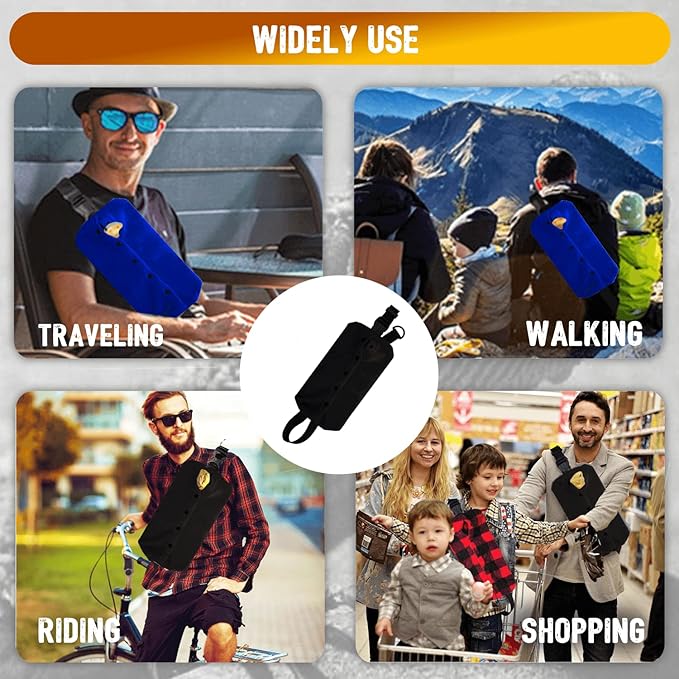 WATFOON Adjustable Lizard Leather Leash Harness and Bearded Dragon Carrier Sling, Reptile Small Pet Training Leashes and Beardie Snuggle Sling Bag for Outdoor Travel (L Black Sling) WATFOONpets