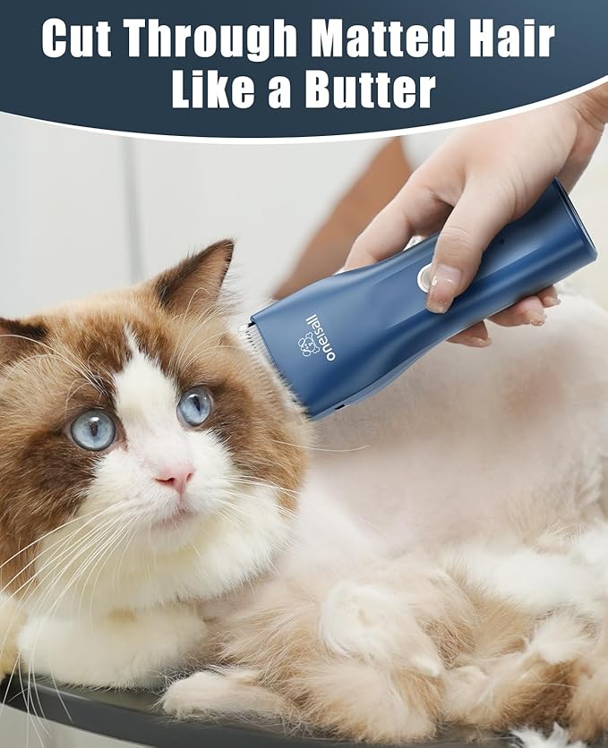 oneisall Pet Clipper for Cat Matted Hair, Pet Shaver for Cats Quiet Pet Hair Clippers Cordless Cat Clippers for Matted Hair Cat Clippers for Long Hair - PAWPICO