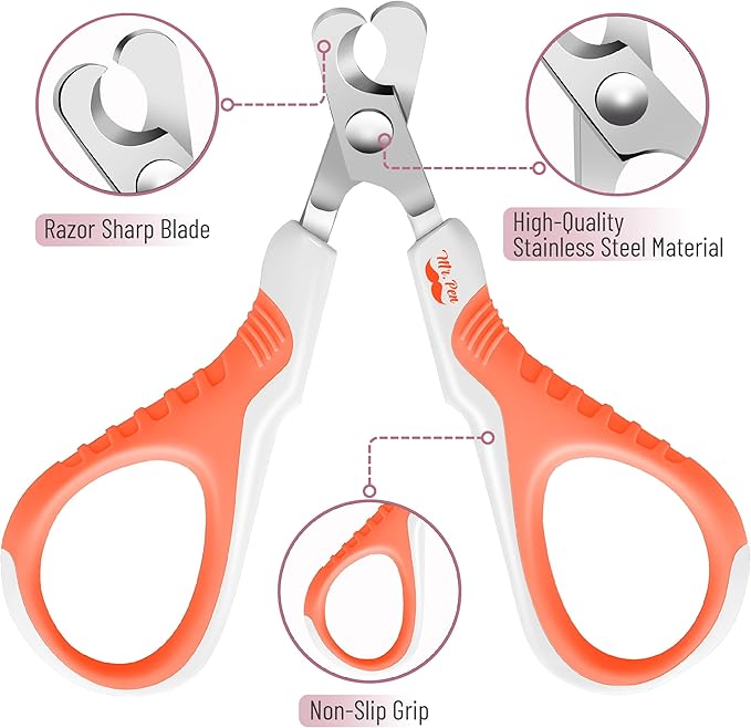 Mr. Pen- Cat Nail Clipper, Orange, Cat Nail Trimmer, Cat Nail Clippers, Cat Claw Clippers, Cat Clippers for Nails, Pet Nail Clippers, Kitten Nail Clipper, Small Dog Nail Clipper, Cat Claw Trimmer - PAWPICO
