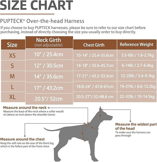 PUPTECK Soft Mesh Dog Harness and Leash Set Pet Puppy Cat Comfort Padded Vest No Pull Harnesses, Brown, M PUPTECK