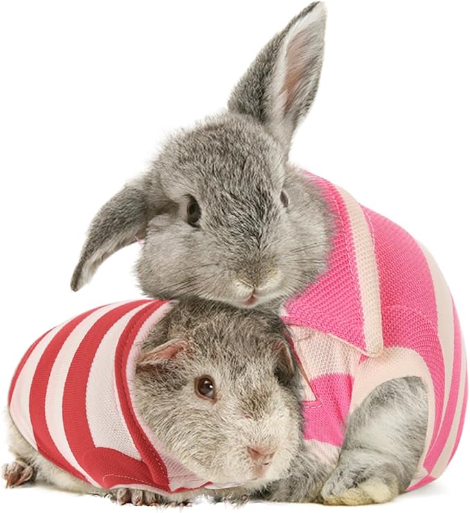 2 Pack Guinea Pig Clothes Rabbit Summer T-Shirt Pet Costume Vest for Small Animal Kitten Ferret Chihuahua Puppy KAMABRIDAL