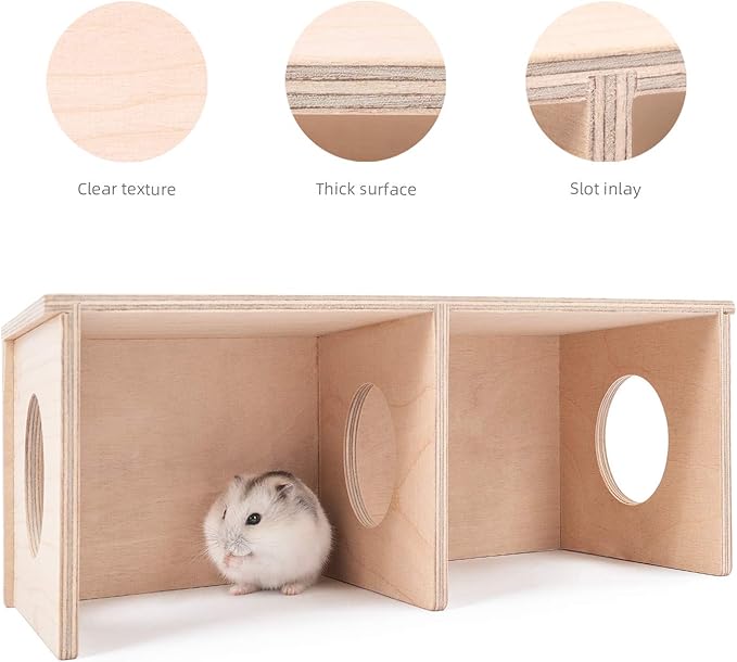 Niteangel Hamster Secret Peep Shed 2-Chamber Hideout & Tunnel Exploring Toys (Small - for Dwarf Hamster) Niteangel