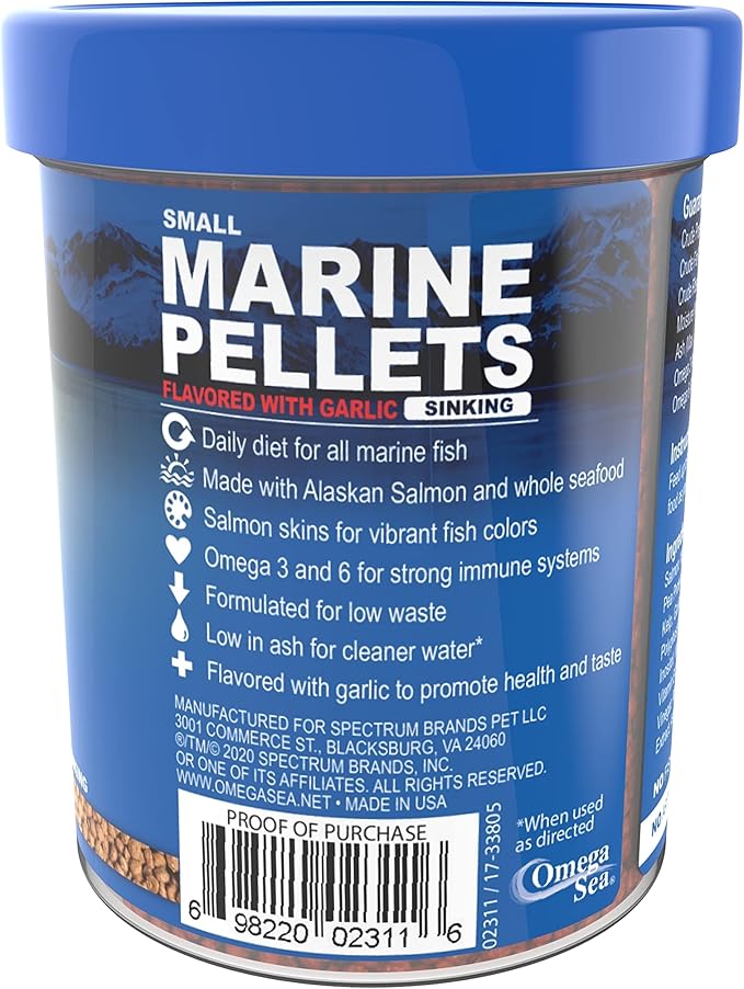 Omega One Garlic Marine Small Sinking Pellets, 4.5 oz. OmegaOne