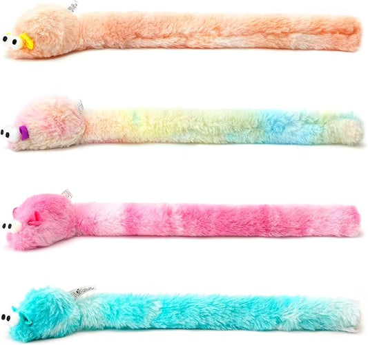 CHIWAVA 4 Packs 15 Inch Long Soft Plush Cat Toys Mice with Bell Rustle Sound Small Mouse Activity Interactive Toy - PAWPICO