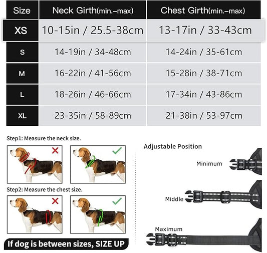 Timos Dog Harness, No-Pull Pet Harness with 2 Leash Clips, Adjustable Soft Padded Dog Vest, Reflective Outdoor Pet Oxford Vest with Easy Control Handle Black Timos