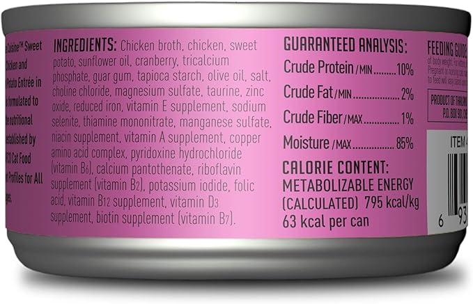 PETITE CUISINE Sweet Ivy's Wet Cat Food, Chicken and Sweet Potatoes, 2.8 oz. Cans (24 Count) - PAWPICO