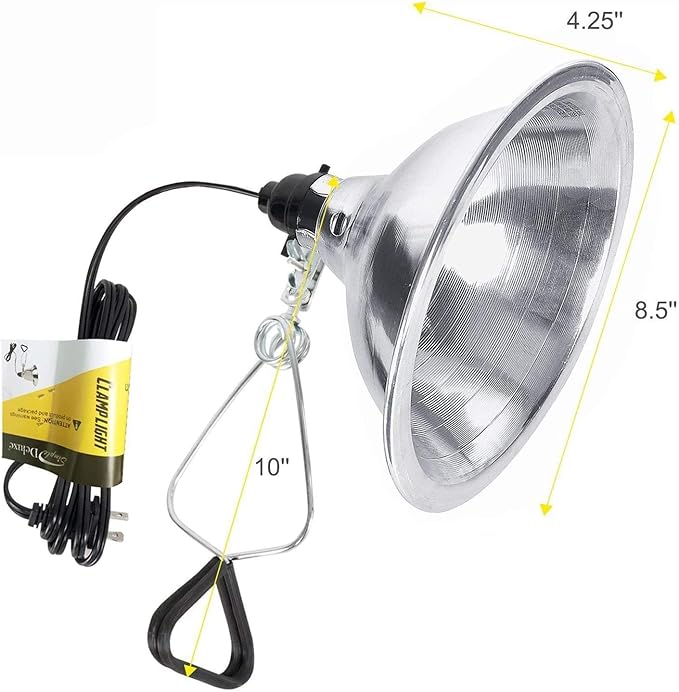 Simple Deluxe PTCLAMCR150MCTRL 150W Reptile Heat Bulb & 150W Clamp Light with 8.5" Reflector & Digital Thermostat Controller Combo Set, Black SimpleDeluxe