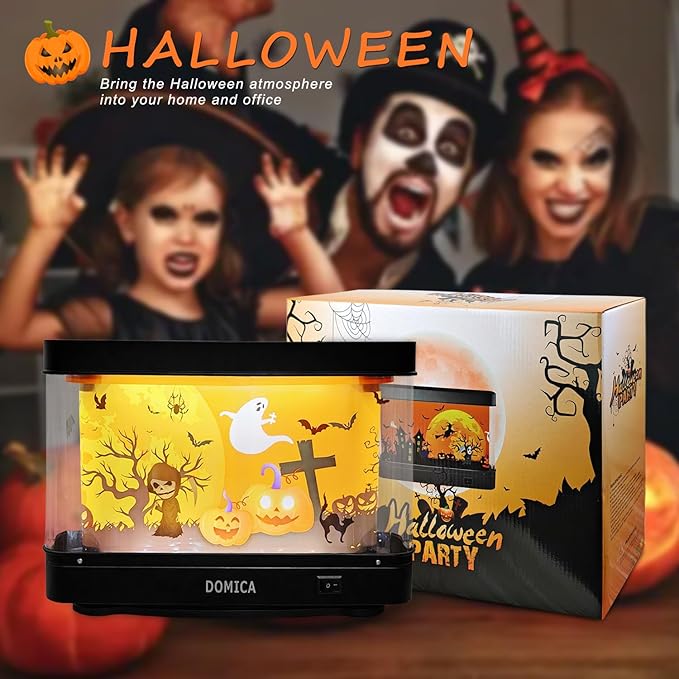DOMICA Halloween Decorations Halloween Decor, Night Light with Timer for Bedroom, Halloween Ghost Pumpkin Party Favors Home Decor LED Table Light Table Lamp Indoor DOMICA