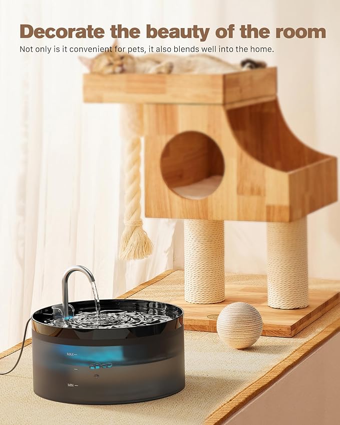 Cat Water Fountain: 108oz/3.2L Cat Fountain Super Silent Pet Water Fountain - Water Fountains for Cats Indoor - Faucet Cat Fountain - Quiet Water Pump - Suitable for Cats and Dogs - BEMOONY - PAWPICO