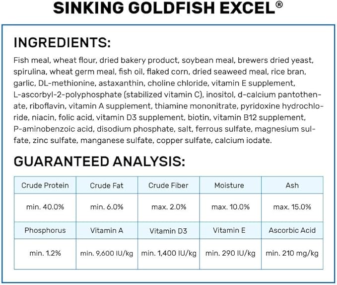 Hikari Sinking Goldfish Excel Fish Food, 3.8 oz. (110g) Hikari
