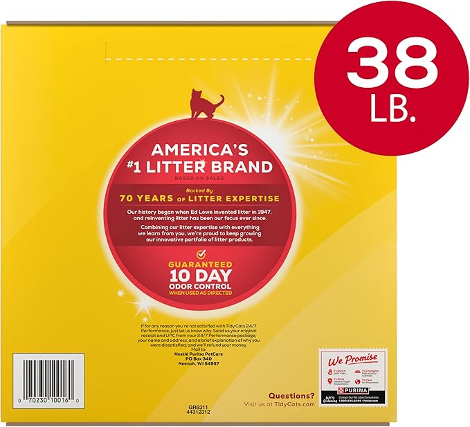 Purina Tidy Cats Clumping Cat Litter, 24/7 Performance Multi Cat Litter - 38 lb. Box - PAWPICO