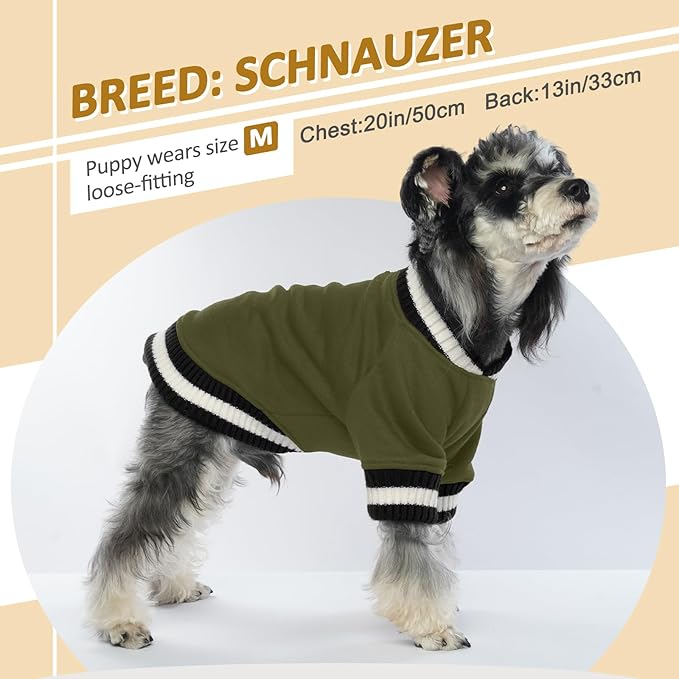 FUAMEY Dog Pullover Sweatshirt,Dog Winter Sweaters Warm Dog Clothes Dog Vest Thick Puppy Pullover Soft Pet Fleece Sweater Cute Doggie Boy Girl Outfit for Small Medium Dogs Green XL - PAWPICO