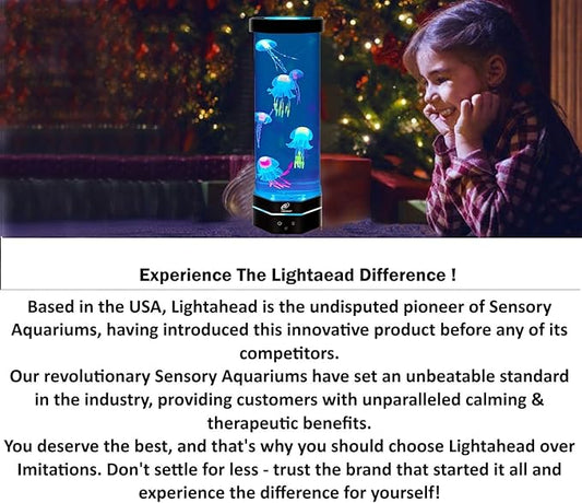 Lightahead LED Fantasy Jellyfish Lamp with Color Changing Light Effects. A Sensory Synthetic Fish Tank Aquarium Mood Lamp. Large (15 Inches Tall) Lightahead%C2%AE