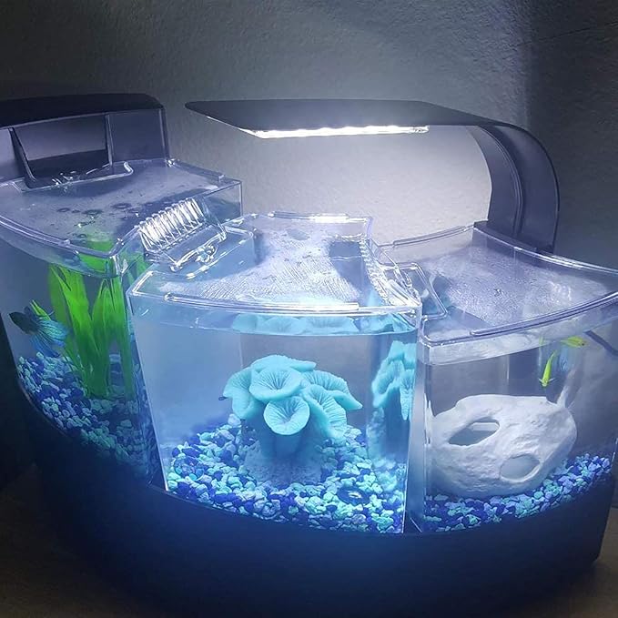10W Super Slim Aquarium Fish Tank 5730 LED Light Clip-on Lamp Aquatic Plant Lighting (Black Body White+Blue Light) ICINSTANTCOACH