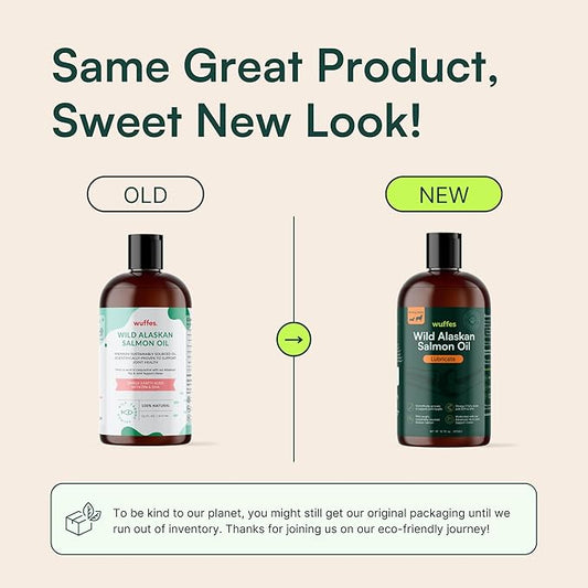 Wuffes Wild Alaskan Salmon Oil for Dogs - Natural EPA & DHA Fatty Acids and Omega 3 for Canines, Healthy Skin and Coat, Joint Support, Reduced Allergic Response - 100% Pure Fish Oil for Pets - 16 Oz Wuffes