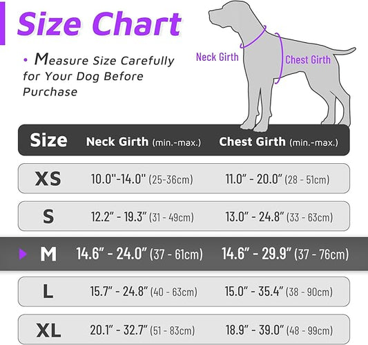 Eagloo Dog Harness Medium Sized Dog, No Pull Service Vest with Reflective Strips and Control Handle, Adjustable and Comfortable for Easy Walking, No Choke Pet Harness with 2 Metal Rings, Purple, M GoExplorewithEagloo