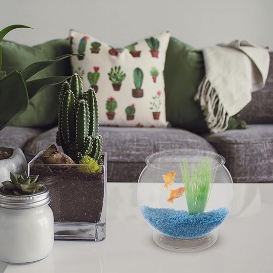 POPETPOP Plastic Fish Bowls Round Aquarium Clear Fish Keeper Fishbowl Vase Pot for Wedding Party Event Christmas Holiday Home Decor 18cm POPETPOP