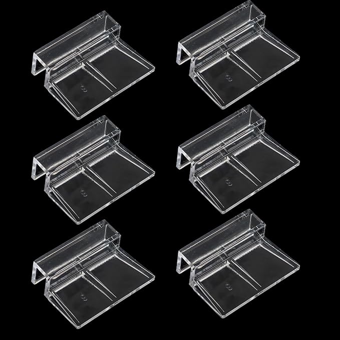 6 Pcs Aquarium Lid Clips, 8mm Thick Fish Tank Lid Clear Acrylic Aquarium Cover Support Clamps Replacement Universal Aquarium Glass Top Cover Holder Lid for Rimless Aquariums Fish Tank PAWPICO