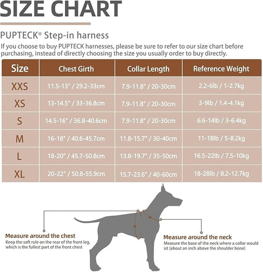 PUPTECK Adjustable Dog Harness Collar and Leash Set Step in No Pull Pet Harness for Small Medium Dogs Puppy and Cats Outdoor Walking Running, Soft Mesh Padded Reflective Vest Harnesses, Orange L PUPTECK