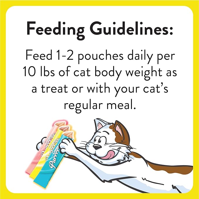 Temptations Creamy Puree with Chicken, Salmon, and Tuna Variety Pack of Lickable, Squeezable Cat Treats, 0.42 Oz Pouches, 48 Count Temptations