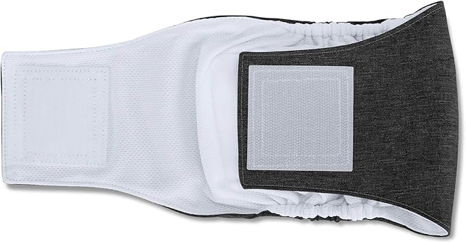 Teamoy 3pcs Reusable Wrap Diapers for Male Dogs, Washable Puppy Belly Band (XS, 7"-9" Waist, Black+ Gray+ Blue) - PAWPICO
