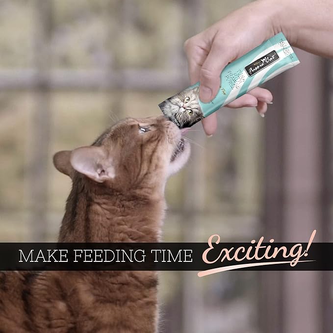 Fussie Cat Tuna with Prawns Puree, lickable cat Treats, 0.5oz Pouch Pack of 4 - PAWPICO