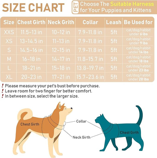 GAMUDA Small Dog Harness Collar and Leash Set, Step in No Chock No Pull Soft Mesh Adjustable Dog Vest Harnesses Plaid Reflective for Dogs Puppy Cats Kitten Rabbit (Warm Beige, XS) GAMUDACollarsCollection