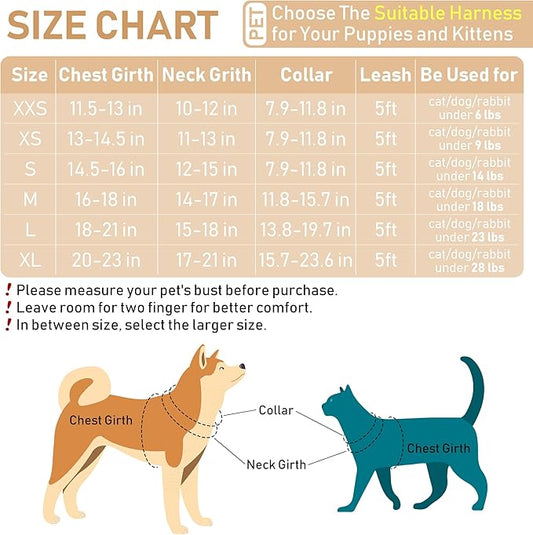 GAMUDA Small Dog Harness Collar and Leash Set, Step in No Chock No Pull Soft Mesh Adjustable Dog Vest Harnesses Plaid Reflective for Dogs Puppy Cats Kitten Rabbit (Warm Beige, S) GAMUDACollarsCollection