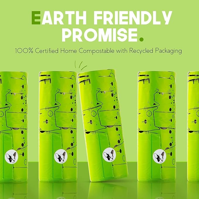 100% Certified Home Compostable Dog Poop Bags with Handles - 10% to Charity - ASTM D6400 & EN 13432 Compliant Large Poop Bags - 240 Bags - Large Pantry Roll of Plant Based Compostable Poop Bags - PAWPICO