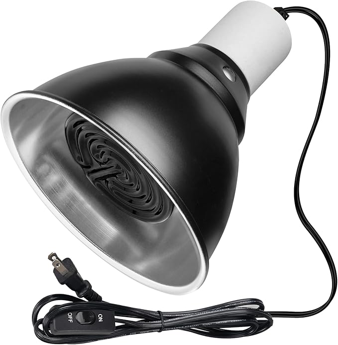 Reptile Lamp Bulb Fixture 5.5 Inch Deep Dome with Switch - Ideal for 60W/75W/100W/150W Heat Lamp Bulbs, Compatible with All E26 UVA/UVB/Basking Heat Bulbs, Supports Up to 150 watts BOEESPATDirect