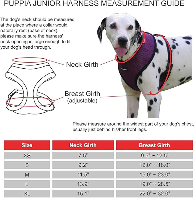 puppia Junior Over-The-Head Dog Harness Checkered Pattern No Choke No Pull Adjustable Chest Belt Walking Training for Small and Medium Dog, X-Small, Pink PUPPIA