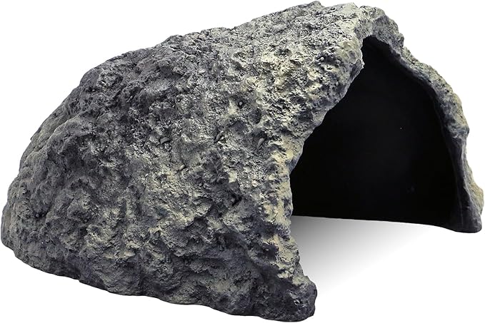 Rock Cave Habitat Hidden for Reptile and Amphibians.Terrarium & Aquarium Decor, Reptile hideout Hide Cave, Perfect for Bearded Dragons,Lizards,Snakes,Turtles,Geckos,Tortoises,Small Animals -Large Size PAWPICO