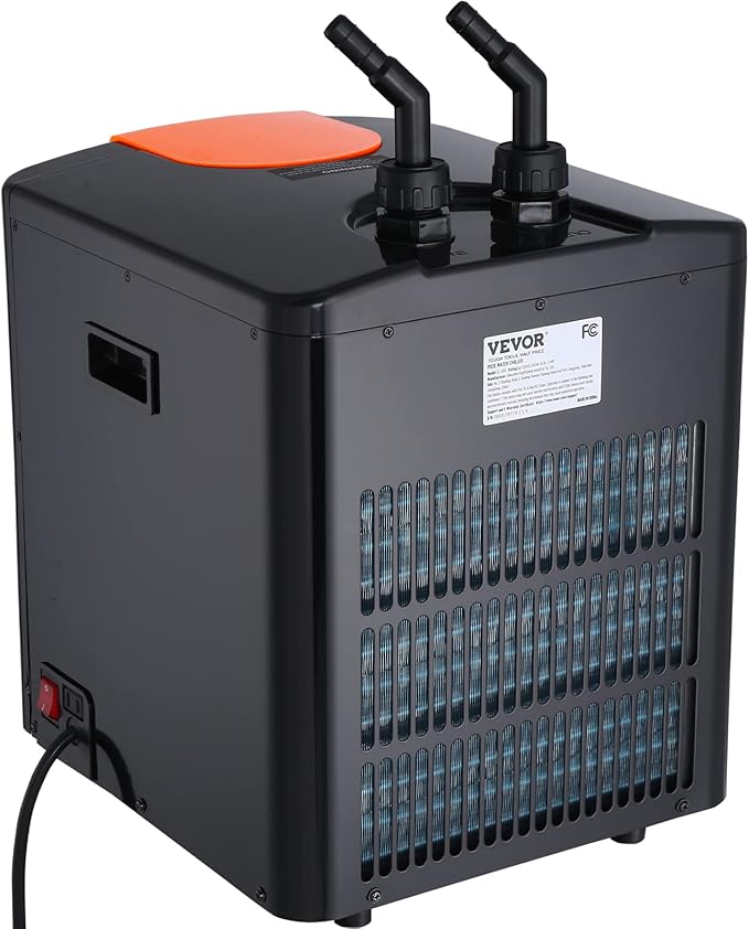 VEVOR Aquarium Chiller, 92 Gal 348 L, 1/4 HP Hydroponic Water Chiller, Quiet Refrigeration Compressor for Seawater and Fresh Water, Fish Tank Cooling System with Pump/Hose, for Jellyfish, Coral Reef VEVOR