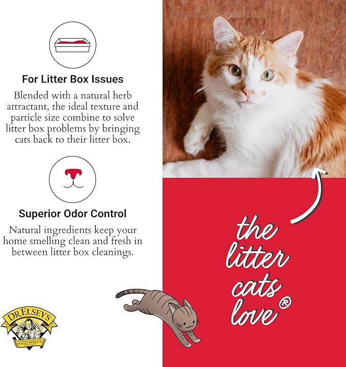 Dr. Elsey's Cat Litter Cat Attract - Unscented Natural Herbal Cat litter - Superior Odor Control Cat Litter - Low Dust & Low Tracking Unscented Cat Litter w/ Herbal Attractant (18lbs) - PAWPICO