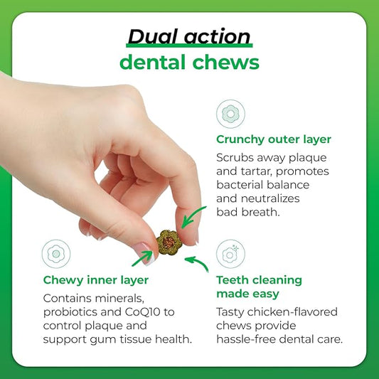 VetriScience Perio Plus Cat Teeth Cleaning Bites - Advanced Cat Breath Freshener - Dual Action Cat Dental Care Formula for Plaque Control & Fresh Breath, 60 Chews, Chicken Flavor VetriScienceLaboratories