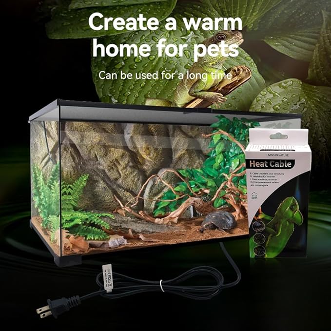 Elektrisches Heizkabel Mit Stecker für Terrarium Heizung,Reptilienwärmekabel Schlangen, Echsen, Geckos, Spinnen, Schildkröte,Aquarium Heizkabel (4m,15w) MincoHome