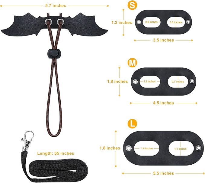 Bearded Dragon Harness and Leash Set, Adjustable Harness Soft Leather-3 Sizes (S, M, L) with Black Wing, Upgrade Lizard Reptile Leash Harness for Bearded Dragon,Lizard, Iguana or Gecko Bopurle