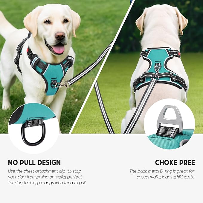 Timos Dog Harness,NO Need Go Over Dogs Head 3 Snap Buckles Pet Harness with 2 Leash Clips,Adjustable Soft Padded No-Pull,Reflective No-ChokeOxford Vest for Small Medium Large Dogs,X-Large (Pack of 1) Timos