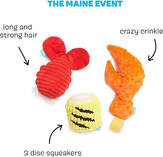Barkbox The Maine Event Dog Toy Bundle – Squeaky Dog Toys – Plush Dog Toys – Puppy and Pet Toys for Medium to Large Dogs - PAWPICO