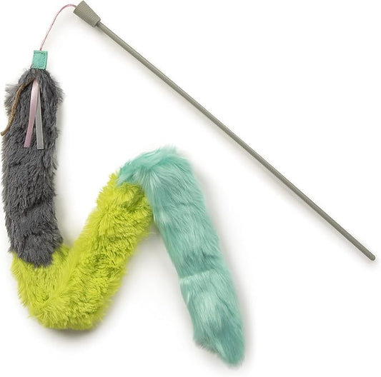 SmartyKat Crazy Catch 3-Part Breakaway Wand Cat Toy - Green/Yellow/Gray, One Size - PAWPICO