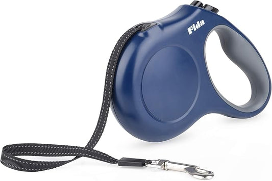 Fida Retractable Dog Leash, 16ft Heavy Duty Pet Walking Leash for Small/Medium Dog or Cat up to 44 lbs, Tangle Free. One-Hand Brake (Medium, Navy Blue) Fida